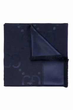 Gucci GRANATOWY Chusta z monogramem