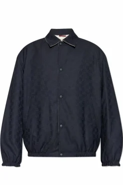 Gucci GRANATOWY Dwustronna kurtka z monogramem