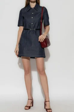 Gucci GRANATOWY Jeansowa sukienka