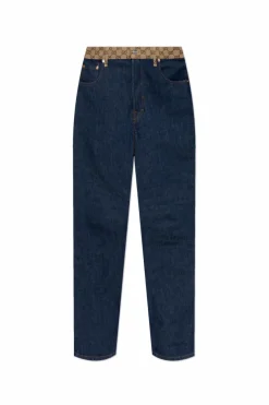Gucci GRANATOWY Jeansy z monogramem