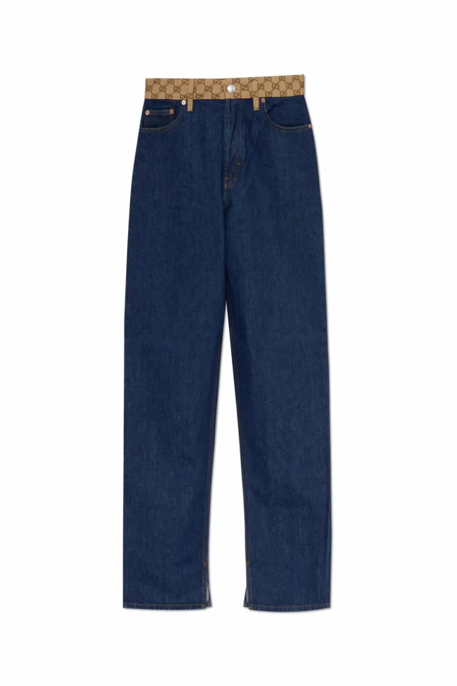 Gucci GRANATOWY Jeansy ze wzorem `GG`