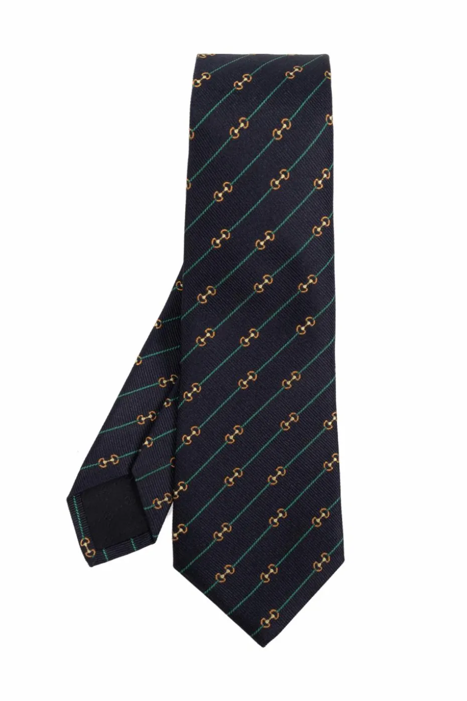 Gucci GRANATOWY Jedwabny krawat