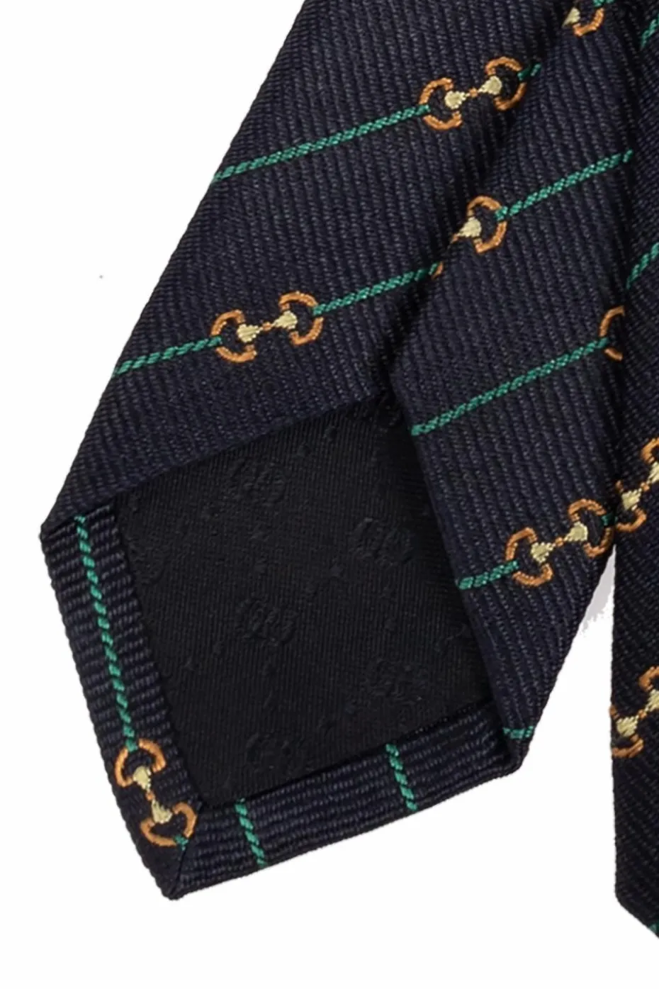 Gucci GRANATOWY Jedwabny krawat