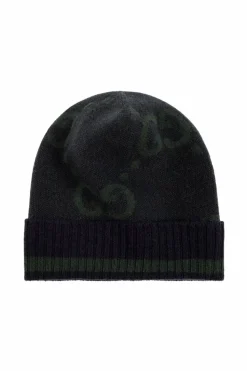 Gucci GRANATOWY Kaszmirowa czapka z monogramem