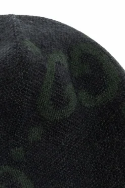 Gucci GRANATOWY Kaszmirowa czapka z monogramem