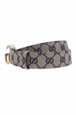 Gucci GRANATOWY Pasek z monogramem