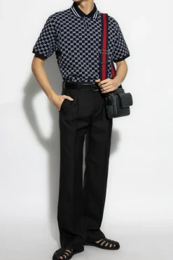 Gucci GRANATOWY Polo z monogramem