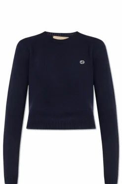 Gucci GRANATOWY Sweter z logo