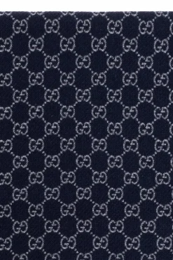 Gucci GRANATOWY Szal z monogramem