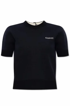 Gucci GRANATOWY Top z logo
