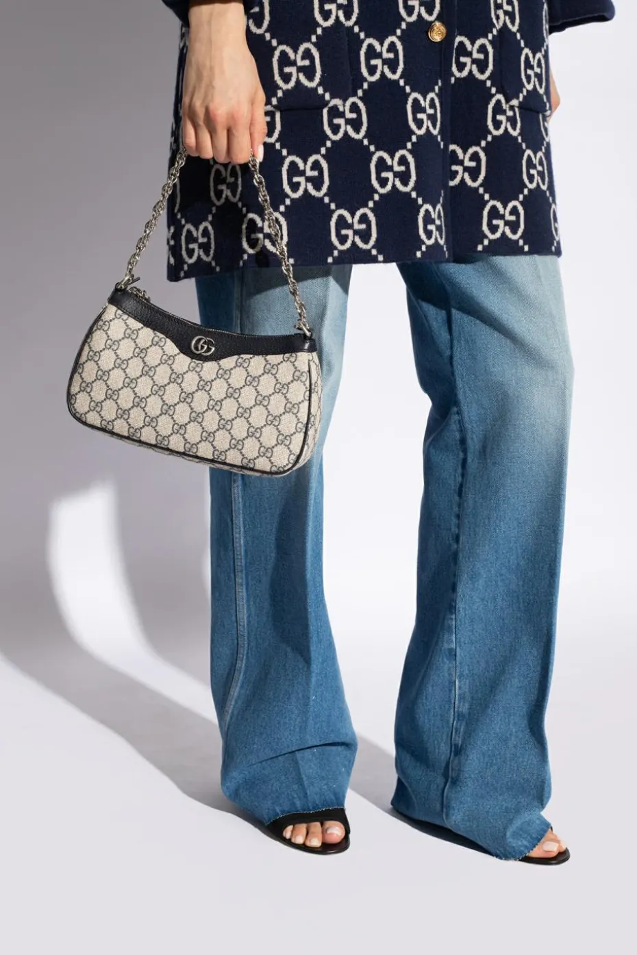 Gucci GRANATOWY Torba na ramię ‘Ophidia Small’