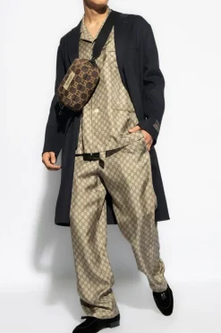 Gucci GRANATOWY Wełniany płaszcz