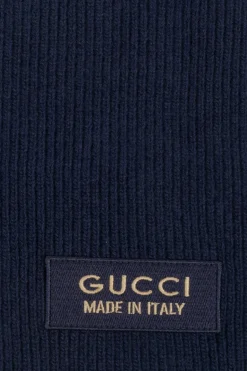 Gucci GRANATOWY Wełniany szal