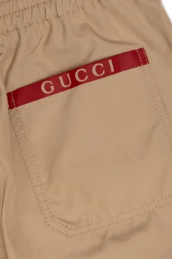 Gucci Kids beżowy Bawełniane spodnie