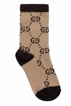 Gucci Kids beżowy Skarpety z monogramem