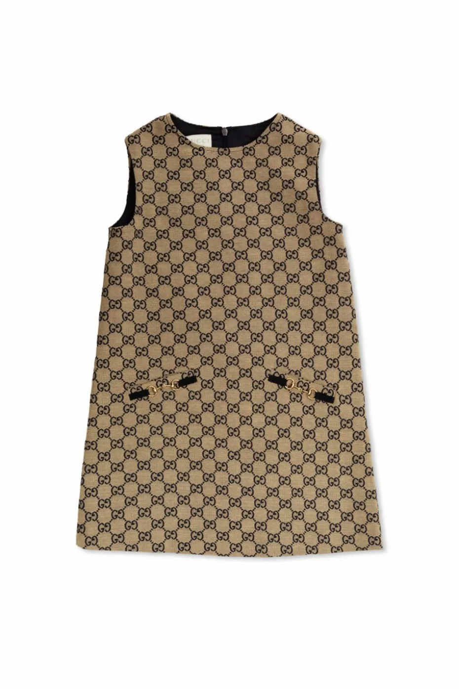 Gucci Kids beżowy Sukienka z monogramem