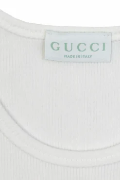 Gucci Kids BIAŁY Bawełniany top z logo