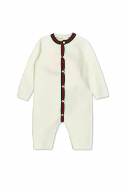 Gucci Kids BIAŁY Bawełniany kombinezon