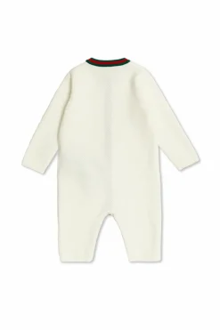 Gucci Kids BIAŁY Bawełniany kombinezon