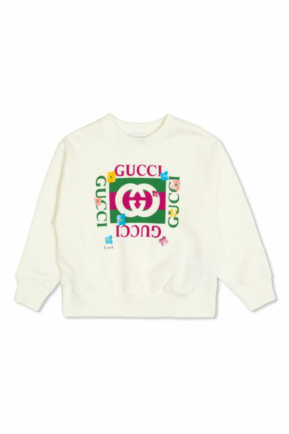 Gucci Kids BIAŁY Bluza z kolorowym nadrukiem