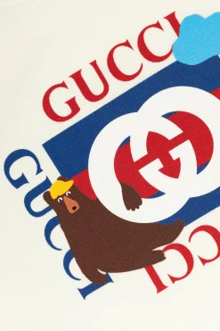 Gucci Kids BIAŁY Bluza z kolorowym nadrukiem