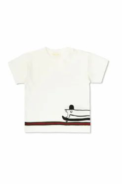 Gucci Kids BIAŁY T-shirt z nadrukiem