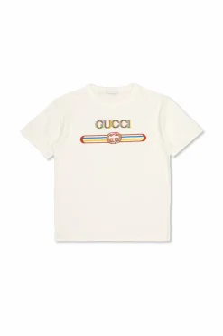 Gucci Kids BIAŁY T-shirt z nadrukowanym logo