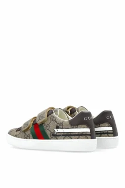 Gucci Kids BRĄZOWY Buty sportowe z płótna `GG Supreme`