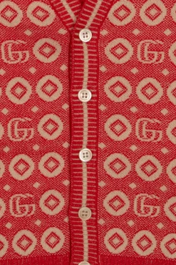 Gucci Kids CZERWONY Kardigan z logo