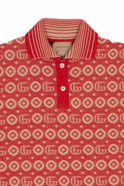 Gucci Kids CZERWONY Polo z monogramem