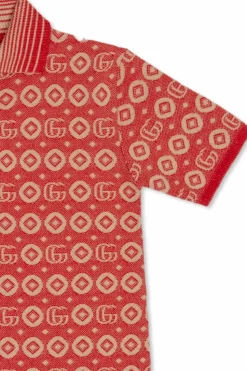 Gucci Kids CZERWONY Polo z monogramem