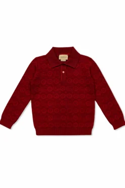 Gucci Kids CZERWONY Sweter typu polo