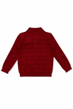 Gucci Kids CZERWONY Sweter typu polo
