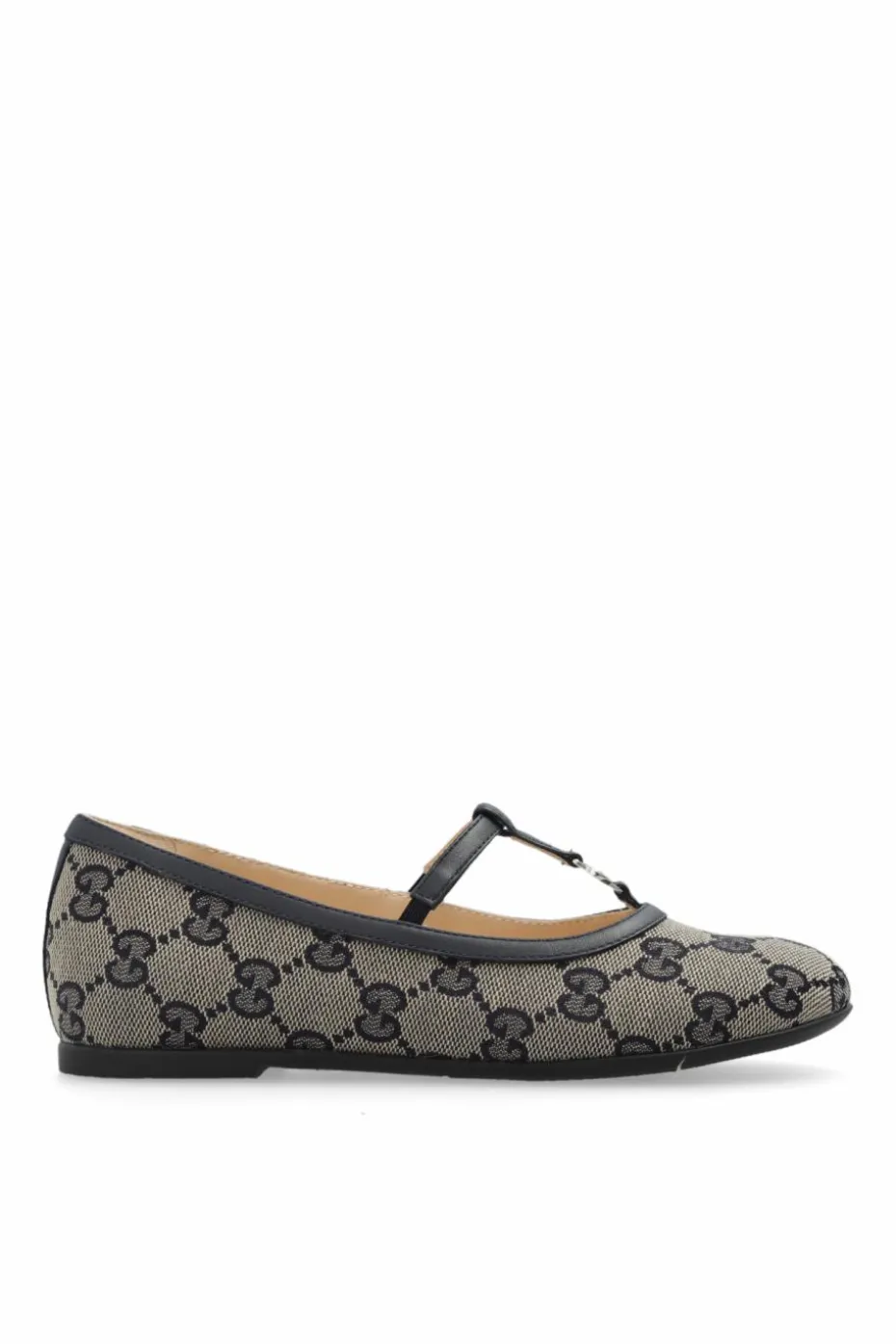 Gucci Kids GRANATOWY Baleriny z monogramem