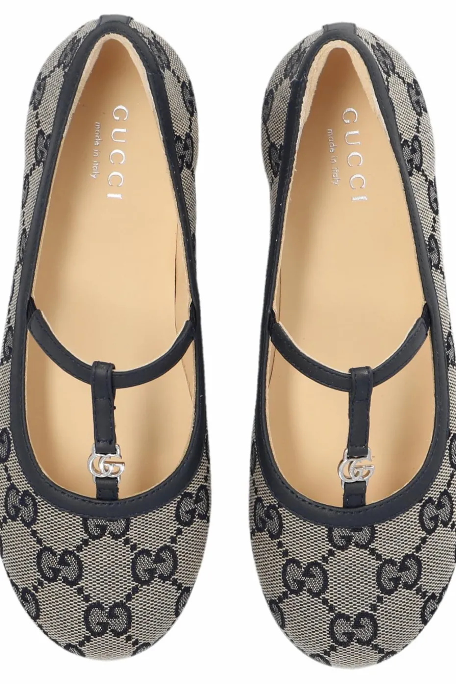 Gucci Kids GRANATOWY Baleriny z monogramem