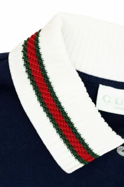 Gucci Kids GRANATOWY Bawełniana sukienka