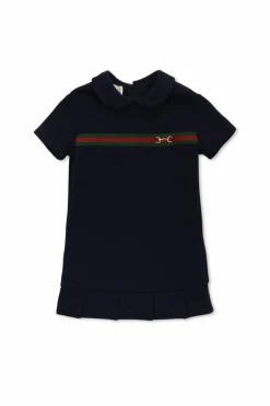 Gucci Kids GRANATOWY Bawełniana sukienka