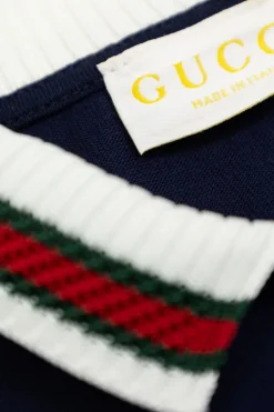 Gucci Kids GRANATOWY Bawełniana sukienka