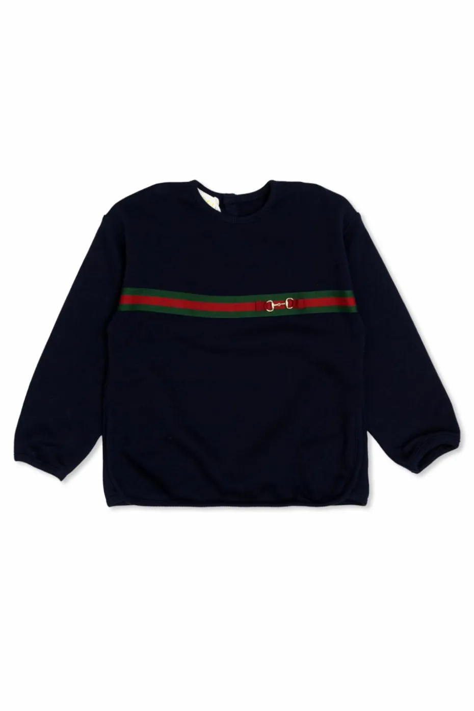 Gucci Kids GRANATOWY Bluza z motywem ‘Web’