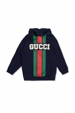 Gucci Kids GRANATOWY Bluza z kapturem