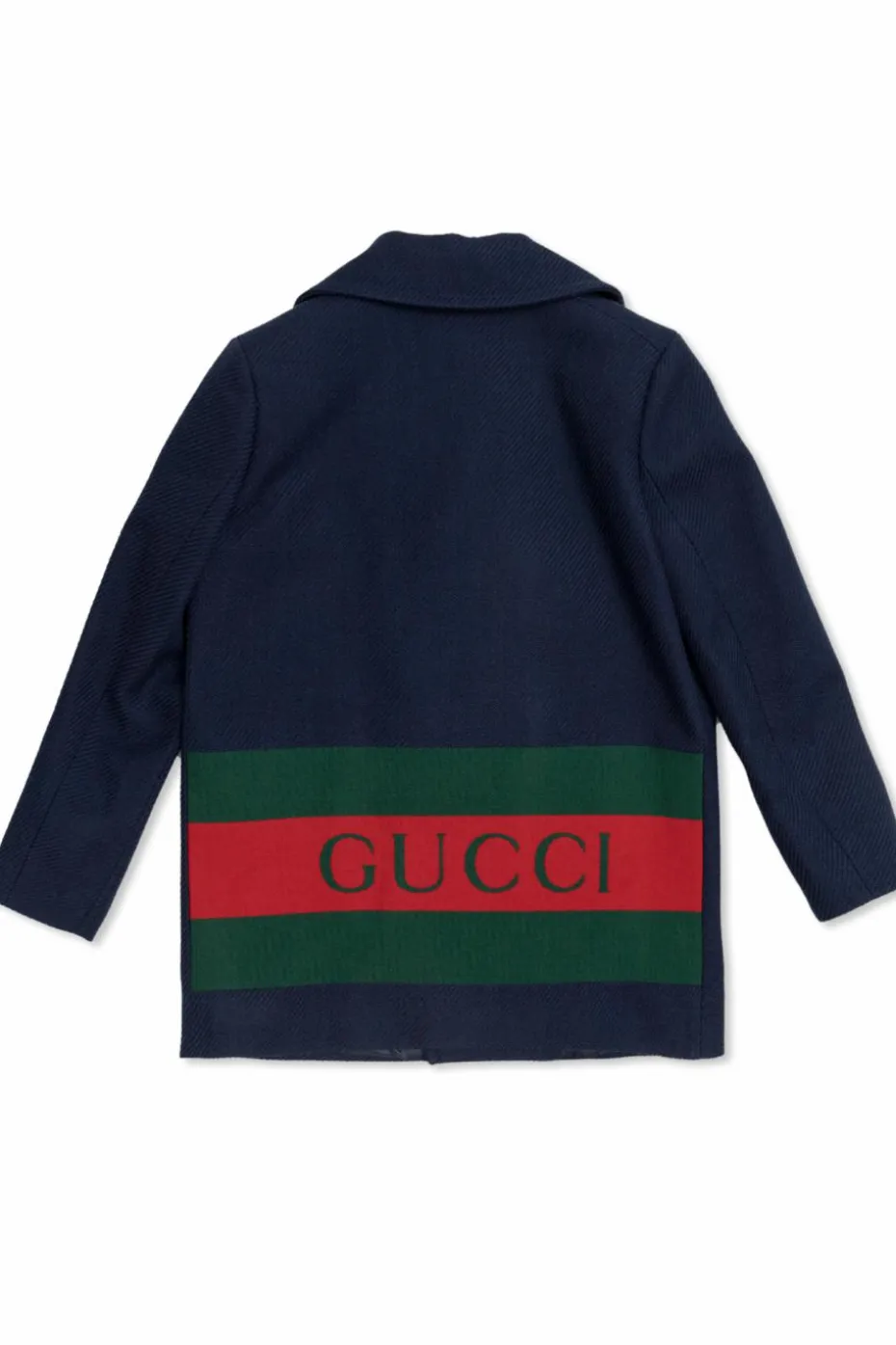 Gucci Kids GRANATOWY Dwurzędowy płaszcz