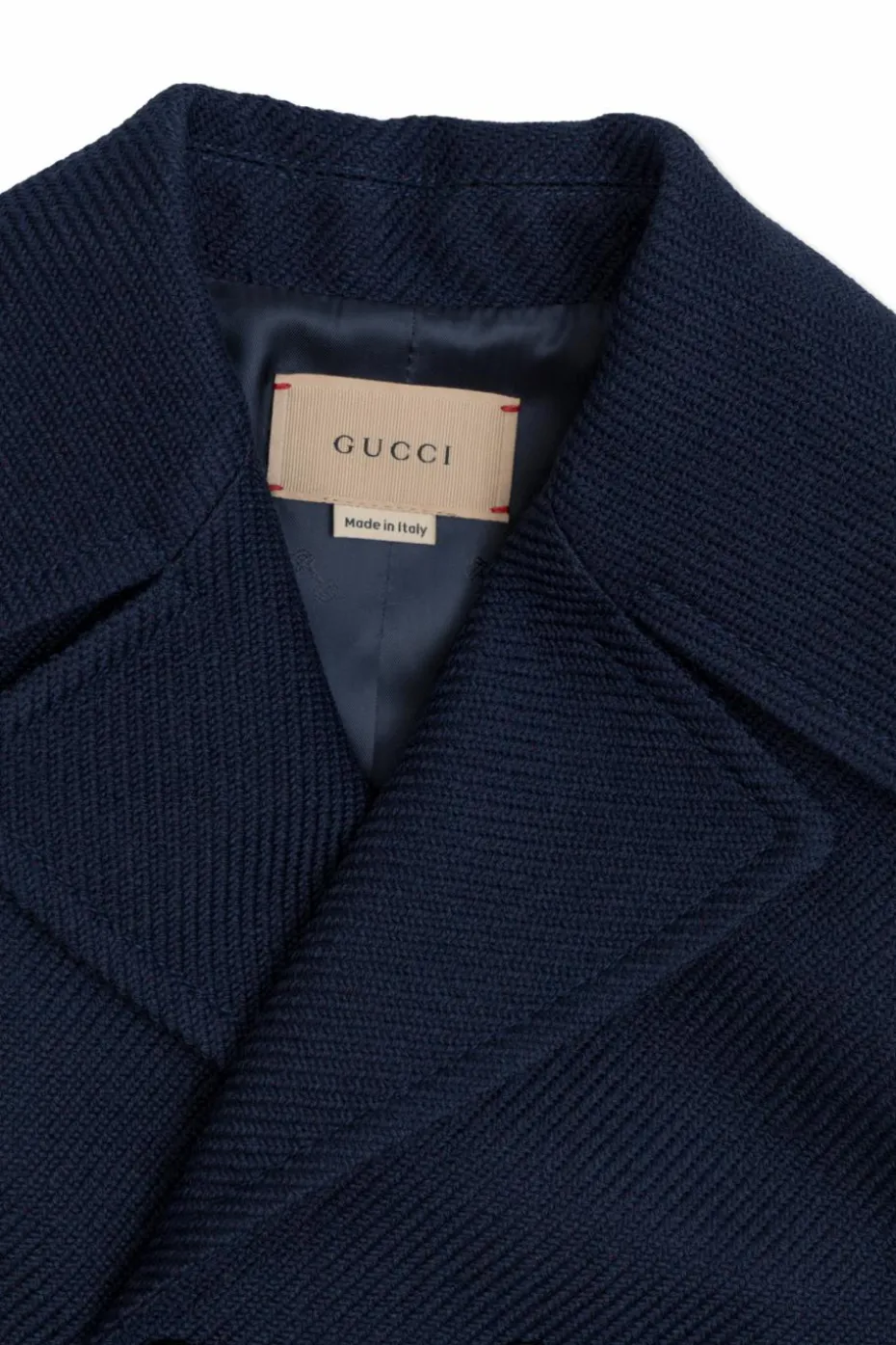 Gucci Kids GRANATOWY Dwurzędowy płaszcz