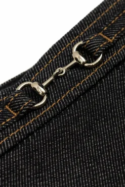 Gucci Kids GRANATOWY Jeansowa spódnica z zakładkami