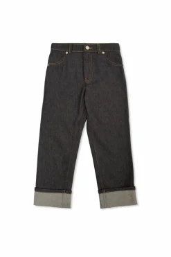 Gucci Kids GRANATOWY Jeansy z zawijanymi nogawkami