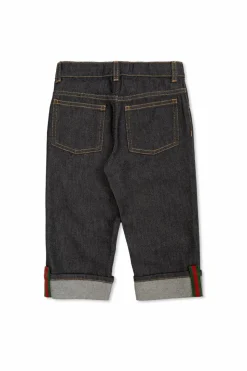 Gucci Kids GRANATOWY Jeansy z zawijanymi nogawkami