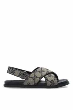 Gucci Kids GRANATOWY Sandały ze wzorem `GG`
