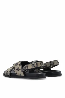 Gucci Kids GRANATOWY Sandały ze wzorem `GG`