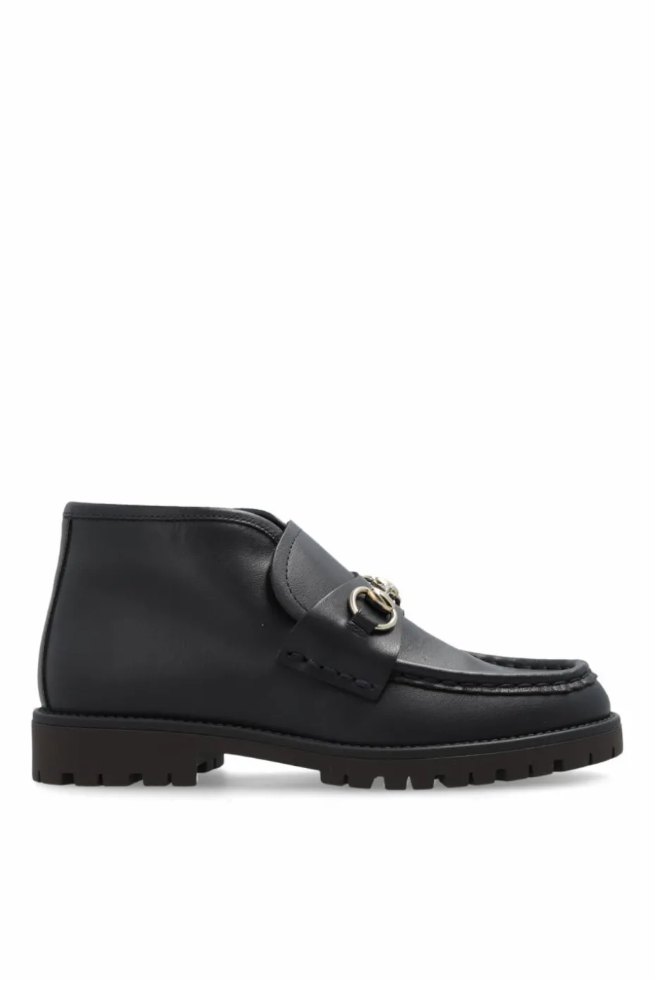 Gucci Kids GRANATOWY Skórzane buty za kostkę
