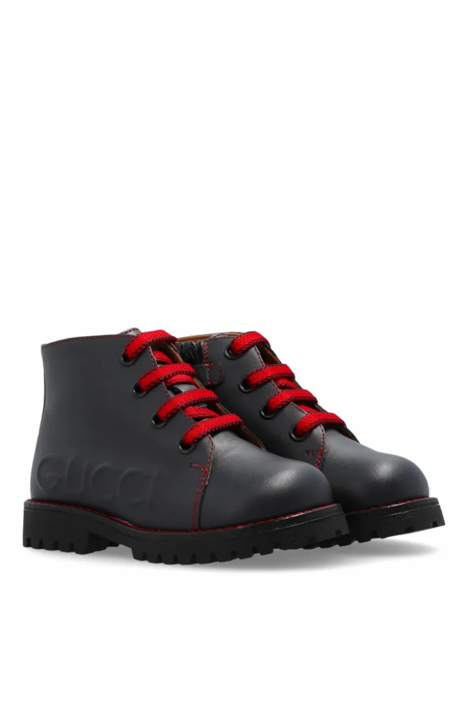 Gucci Kids GRANATOWY Skórzane buty za kostkę