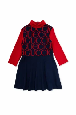 Gucci Kids GRANATOWY Sukienka z kapturem
